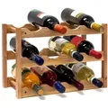 Relaxdays Weinregal klein Walnuss Braun