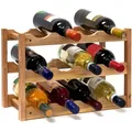 Relaxdays Weinregal, Braun, Holz, 21x28x42 cm, Wohnzimmer, Regale, Weinregale