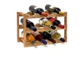 relaxdays Weinregal klein Walnuss