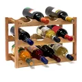 Weinregal klein Flaschenregal für 12 Flaschen Weinablage mit 3 Etagen rustikal