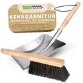 Handfeger und Schaufel Holz Stiel Kehrschaufel Set mit Stiel verzinkter Stahl...