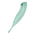 Satisfyer 'Twirling Pro Connect App', 20 cm, mit App, Druckwellen- und Auflegevibrator, beidseitig verwendbar, Druckwellen und zirkulierende Vibration, Farbe:Mint
