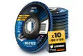 Amboss Werkzeuge Schleifscheibe 10x Amboss ZFS Fächerschleifscheibe Korn:80 Ø125mm