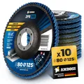 10x Fächerscheibe Ø125mm K80 für Stahl/Edelstahl  Polieren Entroster Kehlnaht...