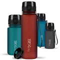 720°DGREE Trinkflasche Kinder 500ml “uberBottle“ softTouch +Sieb - Auslaufsicher, BPA-Frei - Flasche für Schule, Sport, Fitness - Wasserflasche aus Tritan - Schmal, Leicht, Stoßfest, Wiederverwendbar