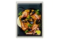 Blechschild Reise 30x40 cm Spanien Europa Paella Reis Muscheln