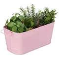 relaxdays Blumenkasten Metall, Rosa rosa
