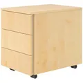 bümö Rollcontainer, Ahorn, Holzwerkstoff, Nachbildung,Ahorn, 3 Schubladen, Rechteckig, 39x51x54.6 cm, FSC Mix, Arbeitszimmer, Container
