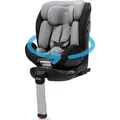 Booboo Safety Barcelona, drehbar Kindersitz Isofix 40-150 cm, Reboarder mit Standfuß, Autositz ab Geburt - Black Grey - Schwarz