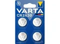 VARTA Knopfzelle LITHIUM Coin CR2430, Spannung 3 V, Packung mit 4 Stück