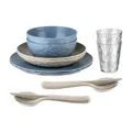 Koziol CLUB SET SKAGEN Geschirrset | 10 Teile, bruchfest, stapelbar | biozirkulärer Kunststoff, spülmaschinengeeignet, melaminfrei | Camping, Picknick, Outdoor (nature flower blue)