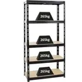 PROREGAL Schwerlastregal Tiger HxBxT 180 x 90 x 45 cm Fachlast 265 kg 5-Ebenen Schwarz