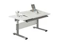 Paidi Jugendschreibtisch, Silber, Weiß, Metall, Holzwerkstoff, rechteckig, Kufe, 70x53-79x130 cm, Goldenes M, höhenverstellbar, Arbeitszimmer, Schreibtische, Jugend- & Kinderschreibtische