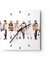 Wanduhr - Quadrat - Glasuhr - eleganc e Farbe weiblich Mannequins - 30x30cm - Schleichendes Uhrwerk - Lautlos - zum Aufhängen bereit - Dekoration Modern - Wanddekoration aus Glas - C3AC30x30-3093