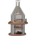 Wellfire Gartengrillkamin DUNA COLORA Terracotta-Weiß Edelstahl 192 x 110 x 73cm
