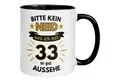 Momentals Tasse Geburtstag Geschenk Mann 33 – „Bitte kein Neid“ – Geburtstagsgeschenk, Gratis Versand · Links-&Rechtshänder · Spülmaschinenfest