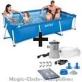 INTEX™ Metal Quadra Frame Pool 220x150 cm - Intex Rechteck Pool mit filterpumpe