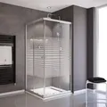 Schulte Eckeinstieg mit Schiebetüren Sunny 180 cm x 75-90 cm Silber Glasdekor