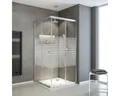 Eckeinstieg SCHULTE Sunny ExpressPlus 75 - 90 cm Profilfarbe silber Glasdekor Qu