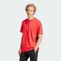 Adidas Men's Essential Three Stripes Single Jersey Tee, Pure Ruby/Black, XL
