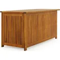 CASARIA® Gartenbox Holz Akazie 205L Deckel 160kg Belastbarkeit Wetterfest Auflagenbox Aufbewahrungsbox Garten Balkon Wintergarten Sitztruhe 115x50cm - Braun
