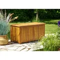 Casaria® Gartenbox Holz Akazie 205l Deckel 160kg Belastbarkeit Wetterfest Auflagenbox Aufbewahrungsbox Garten Balkon Wintergarten Sitztruhe 115x50cm