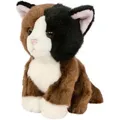 Kuscheltier Katze dunkelbraun/schwarz/weiß 18 cm