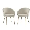 STÜHLE 2er-Set aus Stoff Beine aus Metall beige 62/60/81 cm