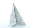 Airlaid Serviette Pomp in Silber-Weiß, 40 x 40 cm, 50 Stück - Mank