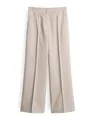 OPUS Damen Wide Leg Pants | Maiga Cozy Wide Leg Pants in Mélange Optik Macadamia, 42