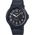 Casio Unisex Quartz Armbanduhr, 43.00mm GehäusegröÃŸe mit schwarz analog Zifferblatt und schwarz Rubber Strap Armband MW-240-1BVEF