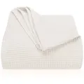 Laynenburg Tagesdecke Waffelpique aus 100% Baumwolle – Baumwolldecke, Kuscheldecke, Wohndecke als Sommerdecke, Bett-Überwurf, Couch-Überwurf, Sofa-Decke beige 180 cm x 220 cm