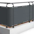 Sol Royal Balkon Sichtschutz PES SolVision PB2 90x500 cm Anthrazit - Balkonumspannung mit Ösen & Kordel, wasserabweisend & witterungsfest - blickdichte Balkonbespannung 160 g/m² mit UV-Schutz