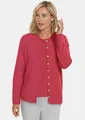 GOLDNER Strickjacke Kurzgröße: Eleganter Herbstcardigan mit Rundhals Weiche Strickjacke mit Rippenabschlüssen, Knopfleiste und Langarm