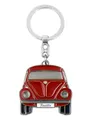 BRISA VW Collection - Volkswagen Emaillierter Metall Schlüssel-Anhänger-Ring Schlüsselbund-Accessoire Keyholder im Käfer/Beetle Design (Front/Rot)