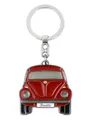 VW Collection by BRISA Schlüsselanhänger VW Käfer Schlüsselring aus Metall, in Rot, Softemaille/Vernickelt