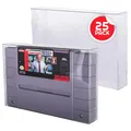 SNES Games Displayschutzfolien, kompatibel mit Super Nintendo SNES Games, 0,4 mm dick, staubabweisend, säurefrei, transparente PET-Hülle, 25 Stück EVORETRO