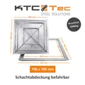 SAB-70 Stahl Schachtabdeckung verzinkt befahrbar 700 x 700 mm Tränenblech