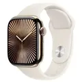 Apple Watch S10 (2024) Titan Cellular 42mm gold (Sportarmband polarstern) M/L