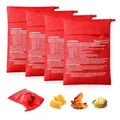 YZROHYI 4 Stück Beutel für Kartoffeln, Mikrowellen, Kartoffelbeutel, Raclette, Potato Express, Kartoffelbeutel, Aufbewahrung, Backbeutel, wiederverwendbar – Rot