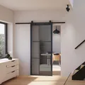 Schiebetür Schiebetürsystem Laufschiene Softclose Komplettset offen Glas Stahl
