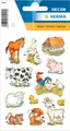 HERMA 5419 Aufkleber Bauernhoftiere klein, 36 Stück, Tiere Sticker mit Hund Katz