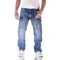 Big Seven Cargojeans Big Seven Brian Medium Blue Cargo Herren Jeans Hose W46/L30
