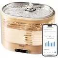 Katzen Trinkbrunnen Kabellos 2L Volumen Ultraleise mit Bewegungsmelder einfach zu Reinigen und BPA-frei - Beige