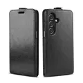 LBH Handy Hülle für Samsung Galaxy A14 / A14 5G mit Kartenfach Vertical Flip Magnet Cover Case Flip Klapphülle Magnetverschluss Schwarz