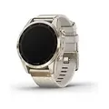 Garmin Fenix 7S 42 mm gold am Nylon Armband beige [Wi-Fi, Sapphire Solar Edition]