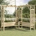 vidaXL Eck-Pergola mit Bank Kiefernholz Imprägniert