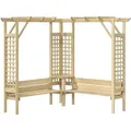 vidaXL Eck-Pergola mit Bank Kiefernholz Imprägniert - Grün