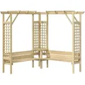Vidaxl Eckpergola Mit Bank Aus Imprägniertem Kiefernholz