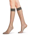 FALKE Feinkniestrümpfe Seidenglatt Kniestrümpfe transparent & glänzend (1-Paar) transparent & glänzend